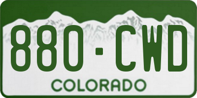 CO license plate 880CWD