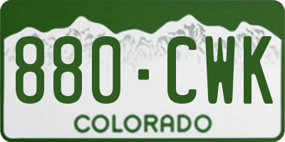 CO license plate 880CWK