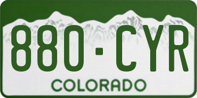 CO license plate 880CYR