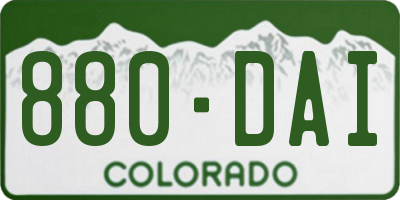 CO license plate 880DAI
