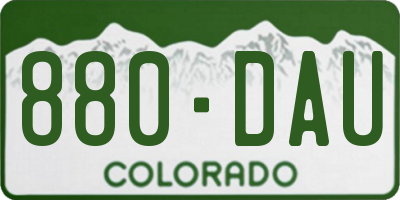 CO license plate 880DAU
