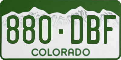 CO license plate 880DBF