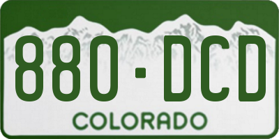 CO license plate 880DCD