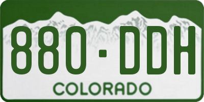 CO license plate 880DDH