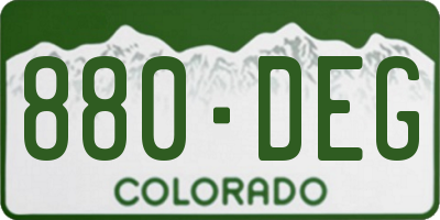 CO license plate 880DEG