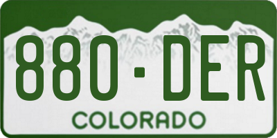 CO license plate 880DER