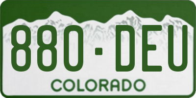 CO license plate 880DEU