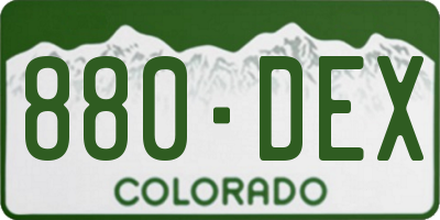 CO license plate 880DEX