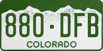 CO license plate 880DFB