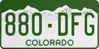 CO license plate 880DFG
