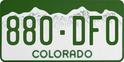CO license plate 880DFO