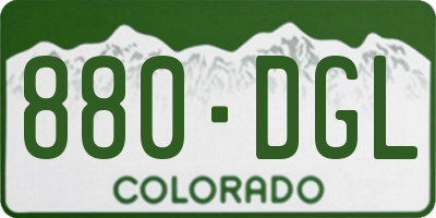CO license plate 880DGL