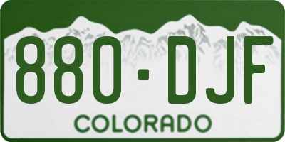 CO license plate 880DJF
