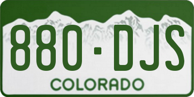 CO license plate 880DJS