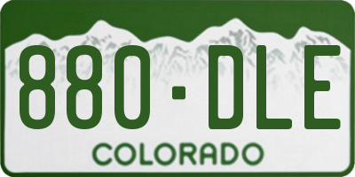 CO license plate 880DLE