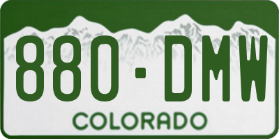 CO license plate 880DMW