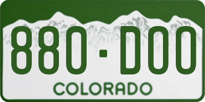 CO license plate 880DOO