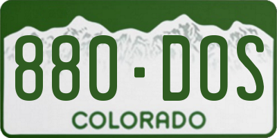 CO license plate 880DOS