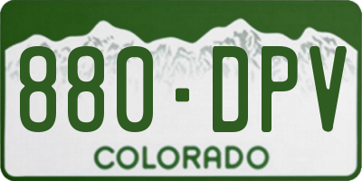 CO license plate 880DPV