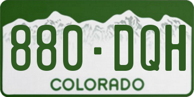CO license plate 880DQH