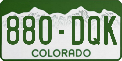 CO license plate 880DQK