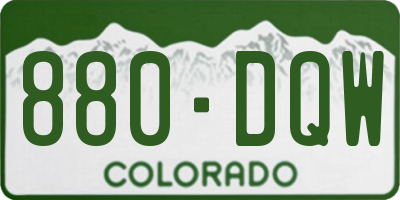 CO license plate 880DQW