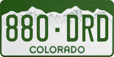 CO license plate 880DRD