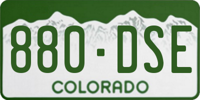 CO license plate 880DSE