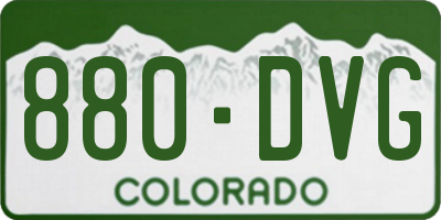 CO license plate 880DVG