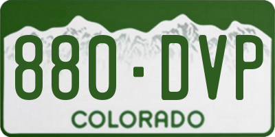 CO license plate 880DVP