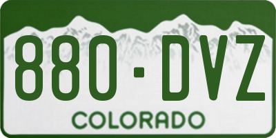 CO license plate 880DVZ