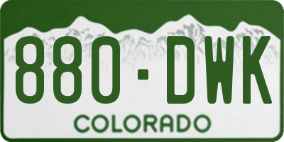 CO license plate 880DWK