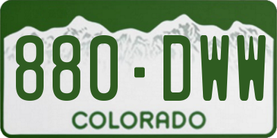 CO license plate 880DWW