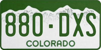 CO license plate 880DXS