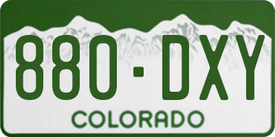 CO license plate 880DXY