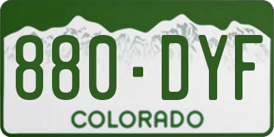 CO license plate 880DYF