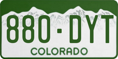 CO license plate 880DYT