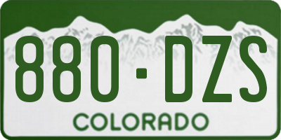 CO license plate 880DZS