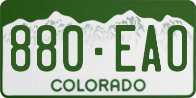 CO license plate 880EAO