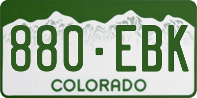 CO license plate 880EBK