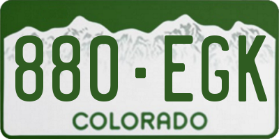 CO license plate 880EGK