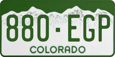 CO license plate 880EGP