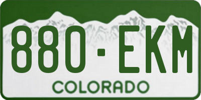 CO license plate 880EKM