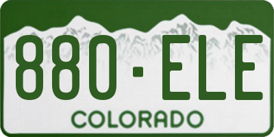 CO license plate 880ELE
