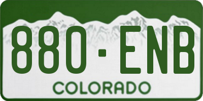 CO license plate 880ENB