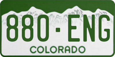 CO license plate 880ENG