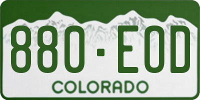 CO license plate 880EOD