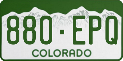 CO license plate 880EPQ