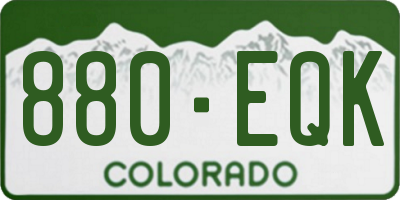 CO license plate 880EQK