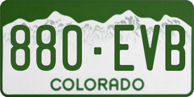 CO license plate 880EVB